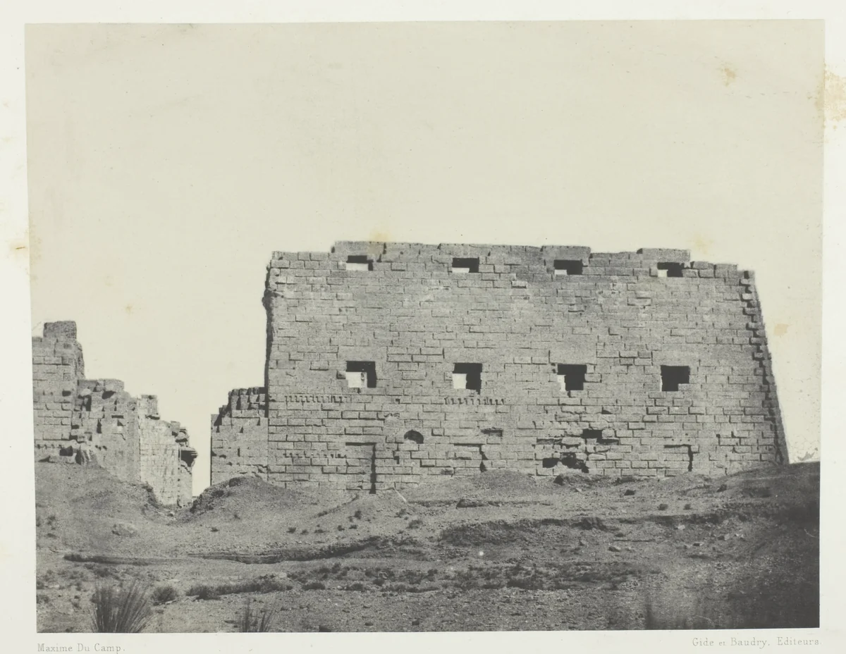 Palais de Karnak, Grands Pylones du Sud-Ouest; Thèbes, plate 36 from the album "Egypte, Nubie, Palestine et Syrie" (1852) by Maxime Du Camp, photograph, 1849-1851