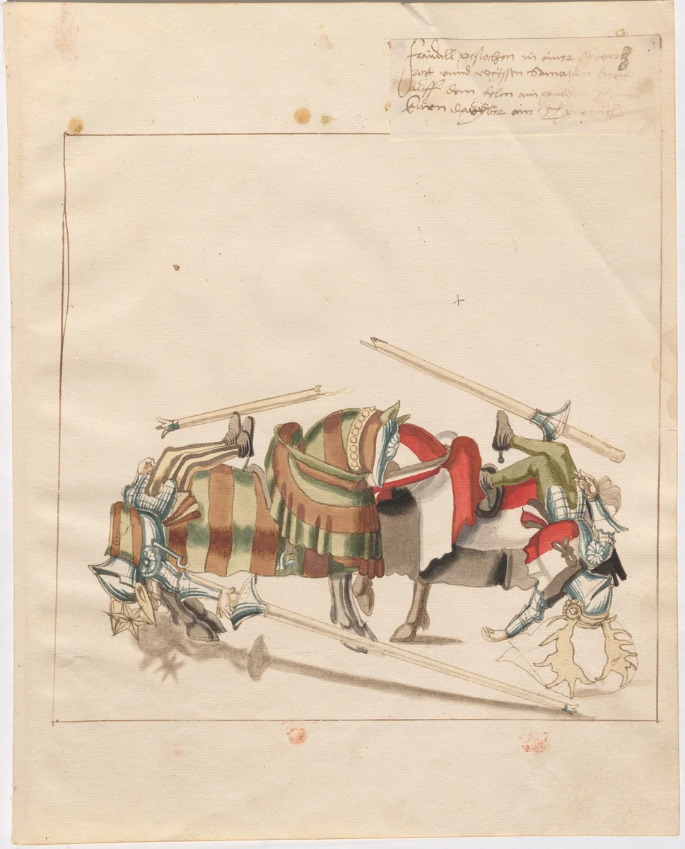 German Joust of Peace by German 16th Century, drawing, 1515