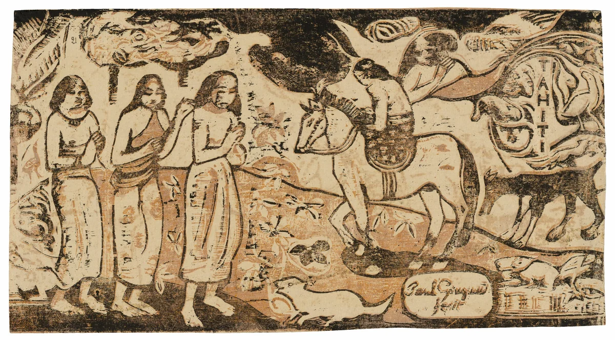 Change of Residence, from the Suite of Late Wood-Block Prints by Paul Gauguin, print, 1899