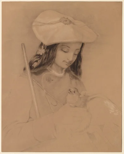 Highland Lassie by Edwin Henry Landseer, drawing, 1824-1873