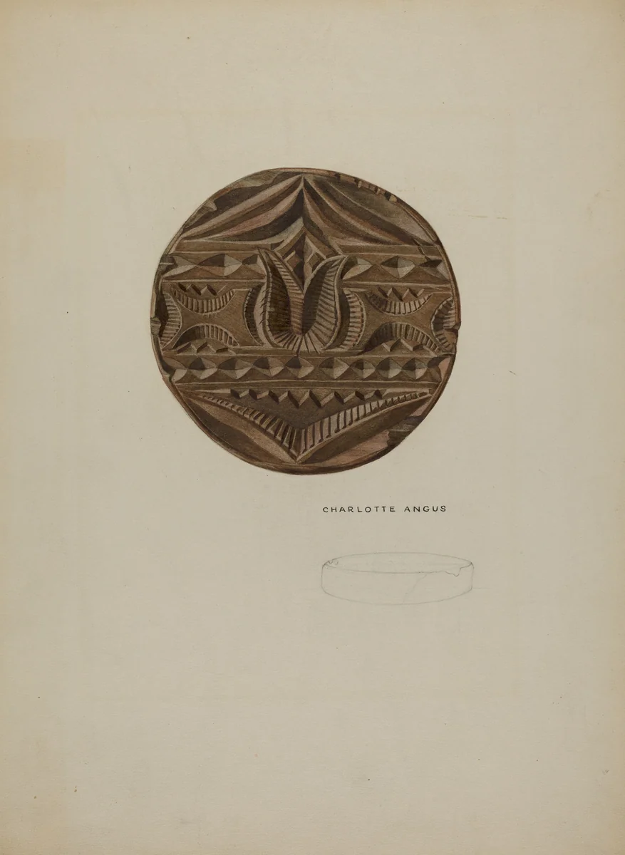 Pa. German Butter Mold by Charlotte Angus, index of american design, 1938