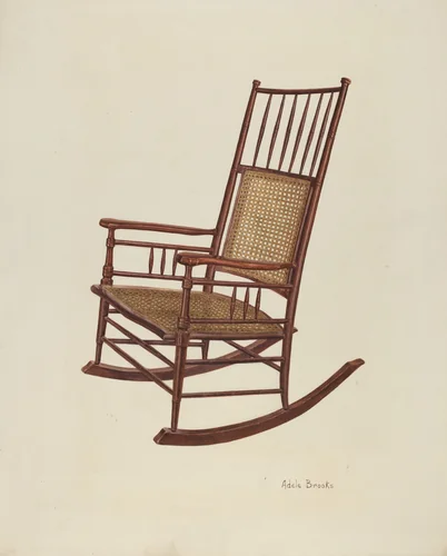 Shaker Rocking Chair by Adele Brooks, index of american design, 1940