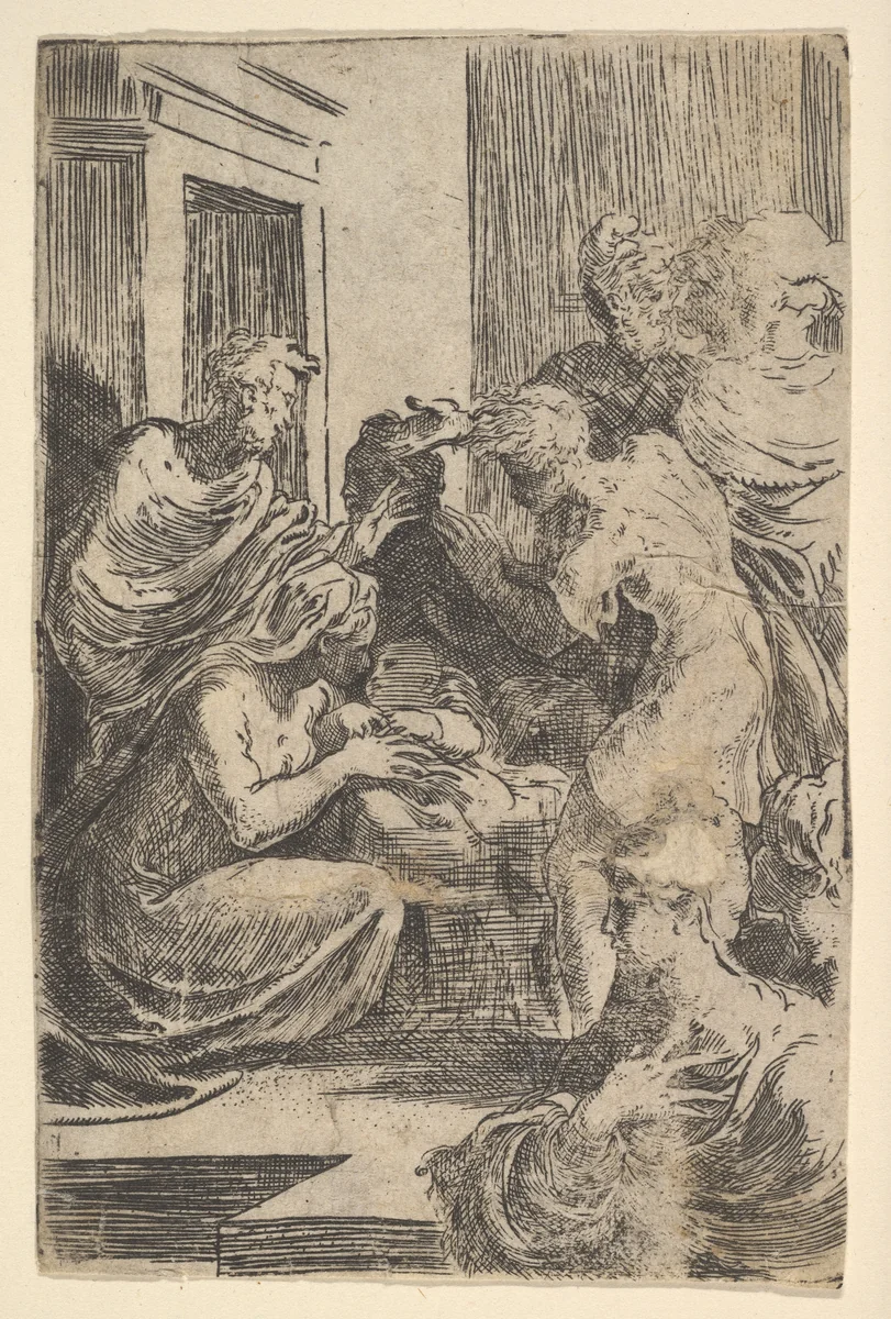 The Nativity by Parmigianino, print, 1515-1540