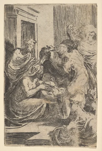 The Nativity by Parmigianino, print, 1515-1540