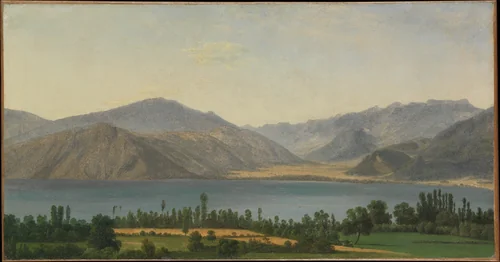 Lake Fucino and the Abruzzi Mountains by Joseph Bidauld, painting, 1785-1790