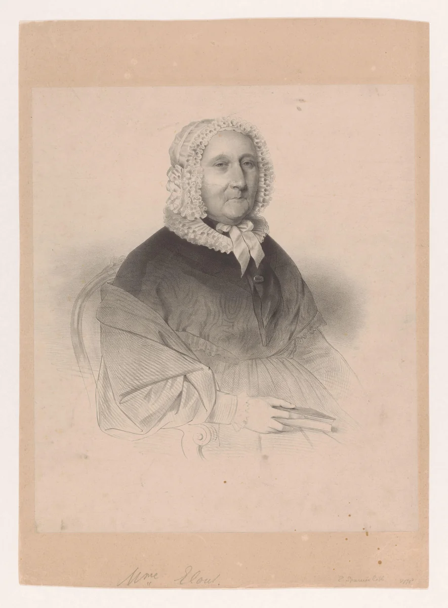 Portret van Henriëtta Josina Elout by Elias Spanier, print, 1851
