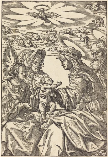 The Holy Family with Saint Anne and Saint Joachim by Hans Burgkmair, print, 1512