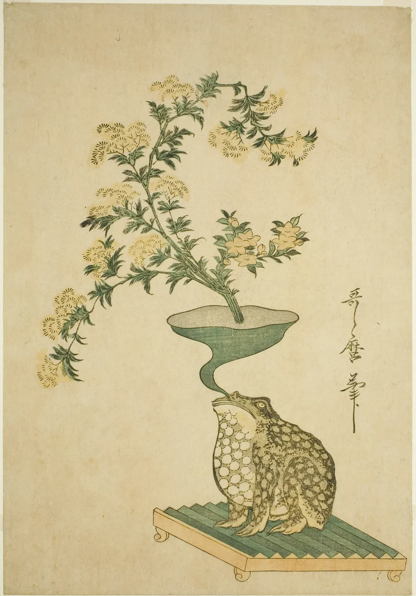 An Arrangement of Valerian and Chinese Bell Flowers by Kitagawa Utamaro (喜多川歌麿), print, 1791-1801