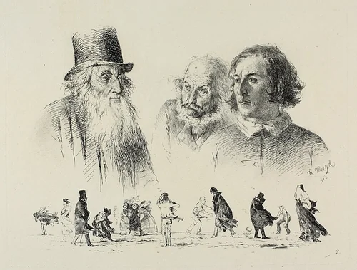 Plate two, from Radierversuche by Adolph Menzel, print, 1844