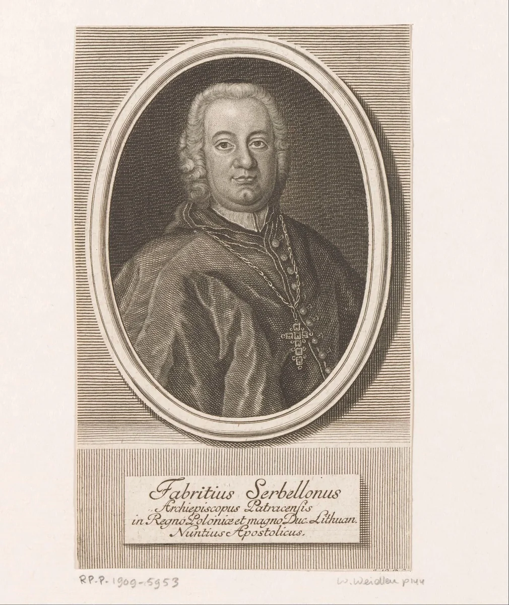 Portret van Fabricio Serbelloni by Johann Martin Bernigeroth, print, 1738-1753