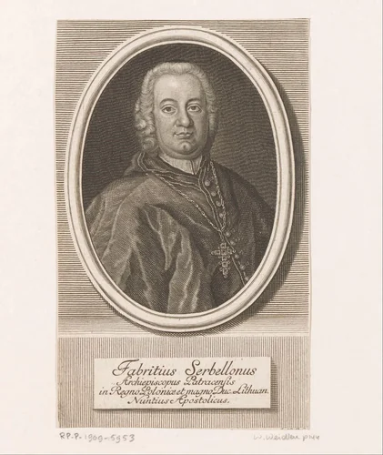 Portret van Fabricio Serbelloni by Johann Martin Bernigeroth, print, 1738-1753