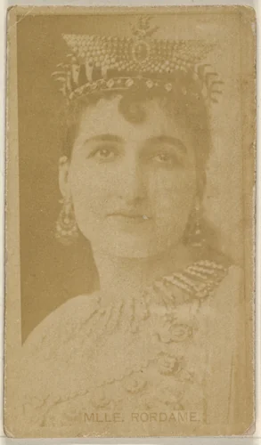 Mlle. Rordame, from the Actors and Actresses series (N45, Type 8) for Virginia Brights Cigarettes by Allen & Ginter, photograph, 1885-1891