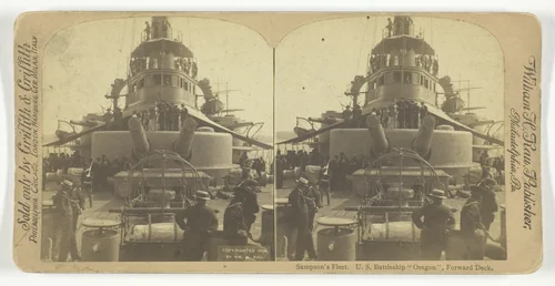 Sampson's Fleet. U.S. Battleship "Oregon", Forward Deck by William H. Rau, photograph, 1898
