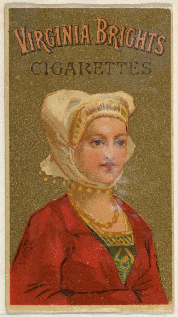 From the Girls and Children series (N64) promoting Virginia Brights Cigarettes for Allen & Ginter brand tobacco products by Allen & Ginter, print, 1886