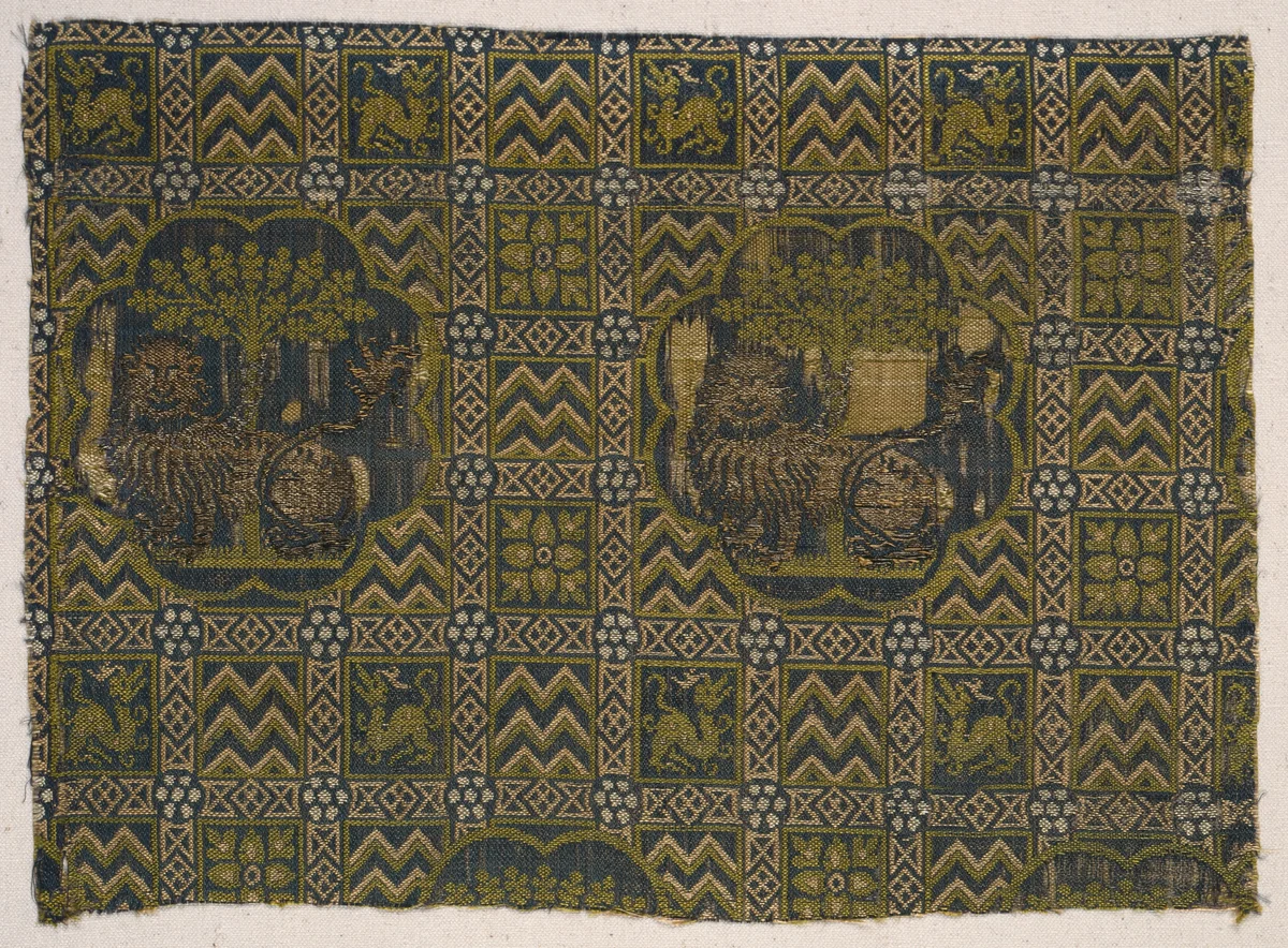 Fragment by Spain or Italy, textile, 1201-1400
