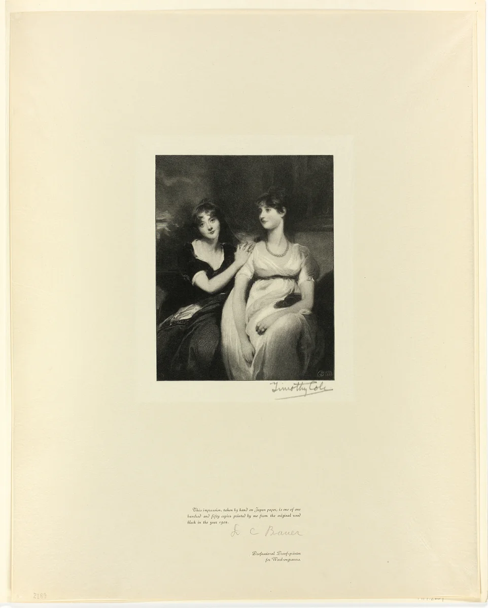 The Sisters, from Old English Masters by Timothy Cole, print, 1900