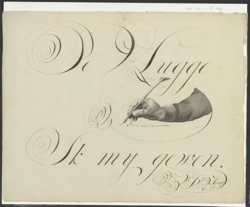 Kalligrafie op De vlugge Pen by W.B.D. Horst, other, 1800-1849