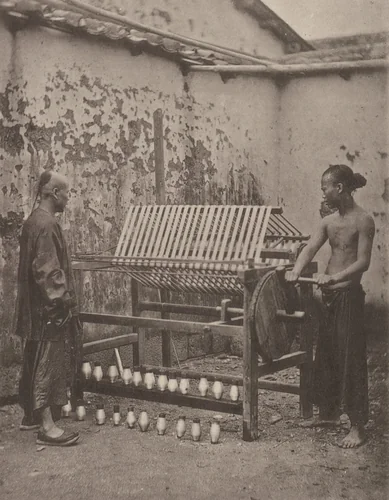 Reeling Silk by John Thomson, photograph, 1873