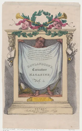 Title Page, Rowlandson's Caricature Magazine, Vol. 5 by Thomas Rowlandson, print, 1808