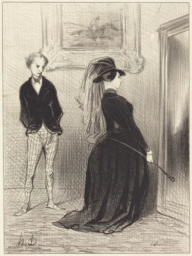 C'est singulier... il ne me vient plus d'idées... que... by Honoré Daumier, print, 1844