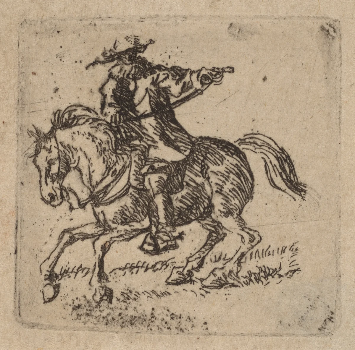 Horseman by Pieter van Laer, print, 1592-1642