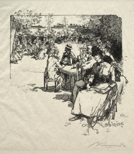 Bal au Point-du-Jour by Auguste Louis Lepère, print, 1886