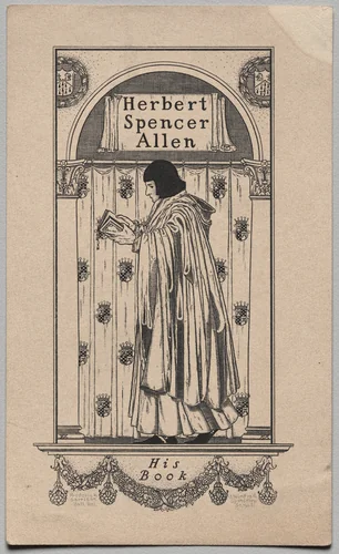 Bookplate: Herbert Spencer Allen, His Book inscribed by Frederick Garrison Hall, print, 1903