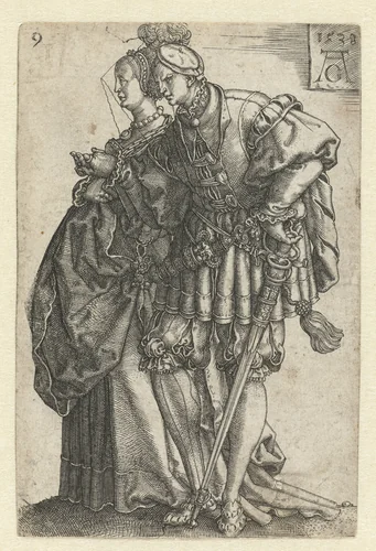 Dansend paar no. 9 by Unknown, print, 1538