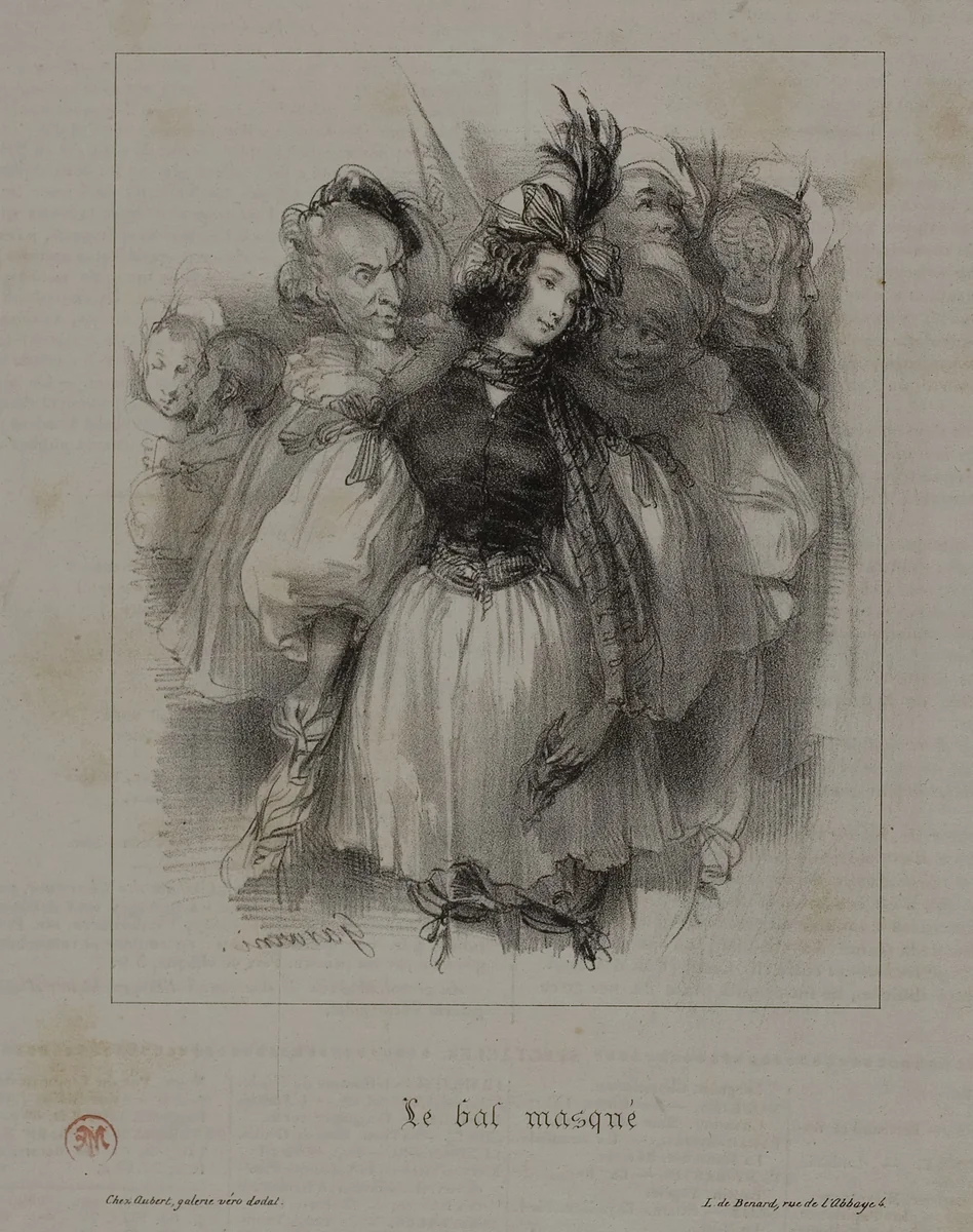 The Masked Ball by Paul Gavarni, print, 1834