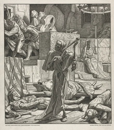 Dance of Death: Death the Strangler by Alfred Rethel, print, 1850