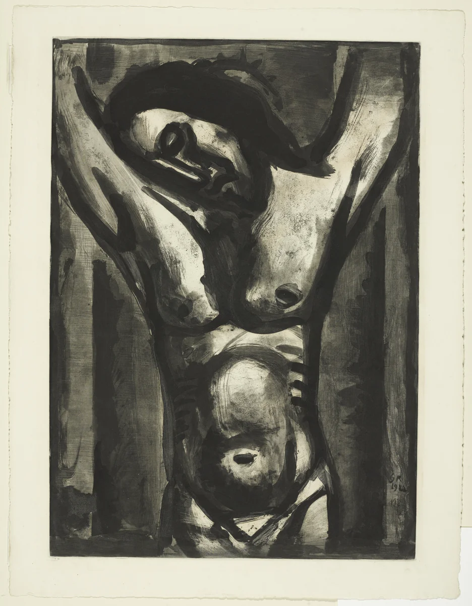"Jesus Will Be in Agony until the End of the World..." («Jésus sera en agonie jusqu'à la fin du monde...»), plate XXXV from Miserere by Georges Rouault, illustrated book, 1926