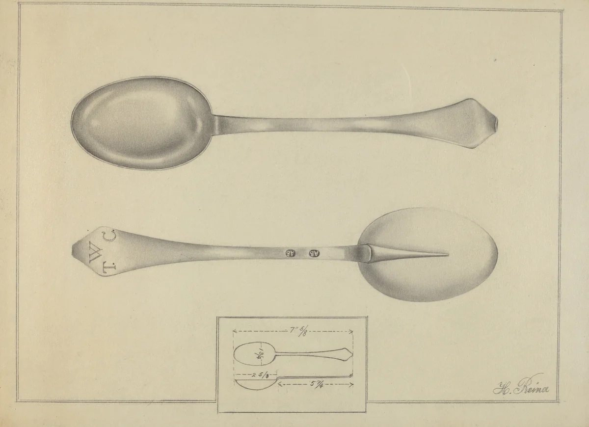Silver Spoon by Horace Reina, index of american design, 1936