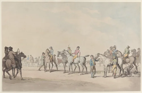 Preparing for the Race by Thomas Rowlandson, print, 1804