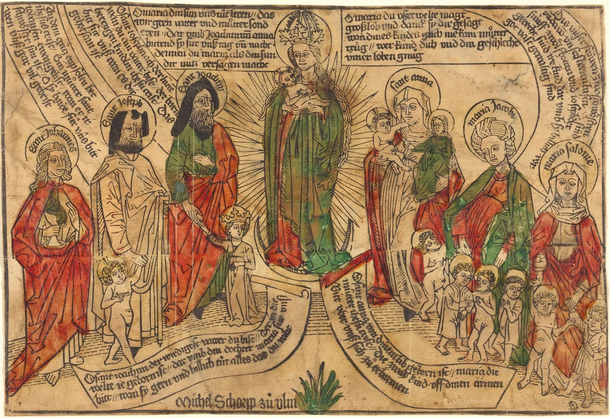 Holy Kinship by German 15th Century, print, 1490-1500