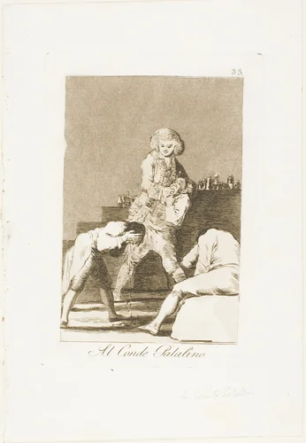 To the Count Palatine or Count of the Palate, plate 33 from Los Caprichos by Francisco José de Goya, print, 1797-1799