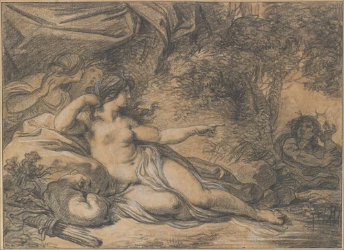 Diana and Acteon by François-André Vincent, drawing, 1778