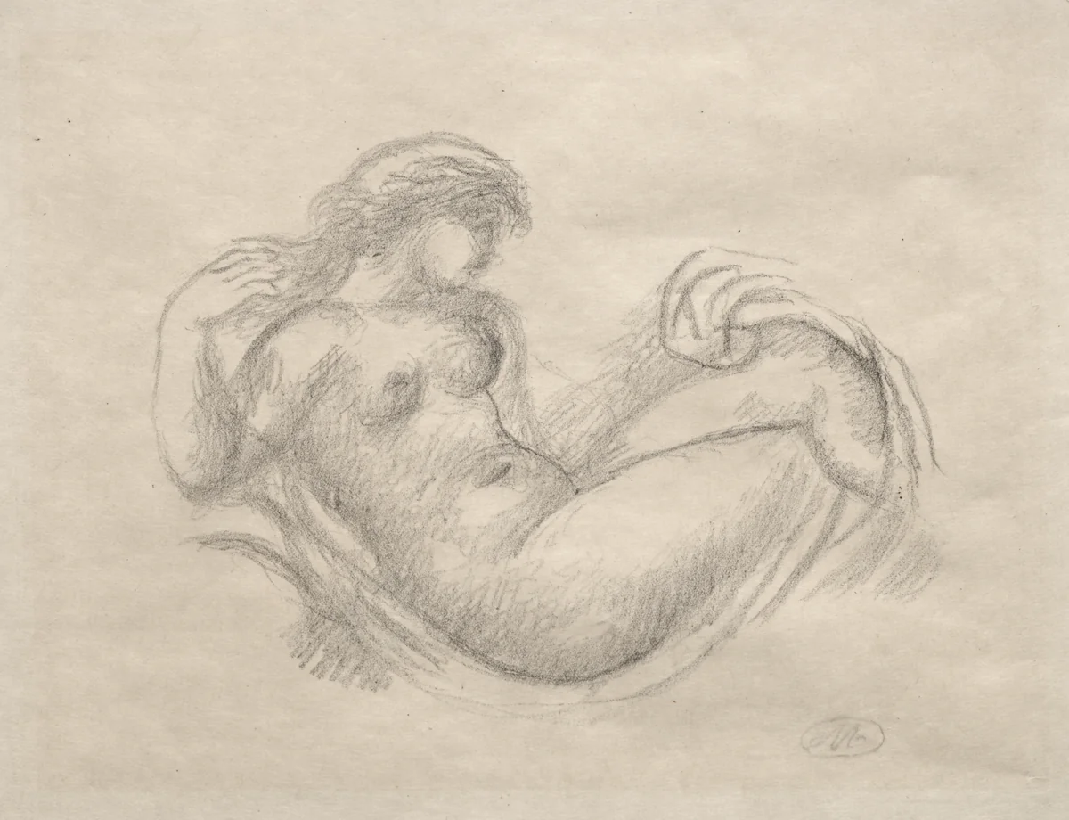 Woman in Cradle by Aristide Maillol, print, 1925