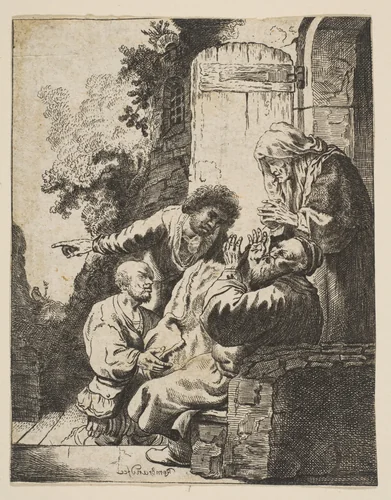 Joseph's Coat Brought to Jacob by Johann Georg Hertel, print, 1628-1638