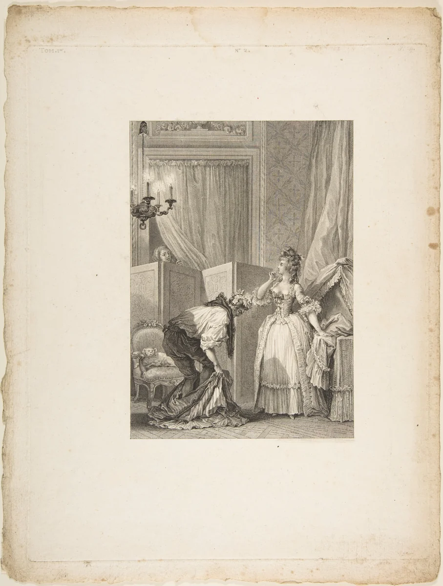 Le Cocu battu et content, from "Contes et nouvelles en vers par Jean de La Fontaine. A Paris, de l'imprimerie de P. Didot, l'an III de la République, 1795" by Jean Louis Delignon, print, 1795