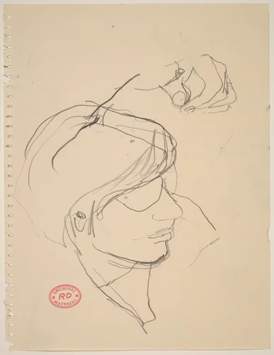 Untitled [study of a woman's head and hand] by Richard Diebenkorn, drawing, 1955-1967