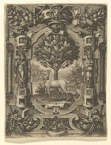 Emblem of Lucrezia Gonzaga by Giorgio Ghisi, print, 1500-1566