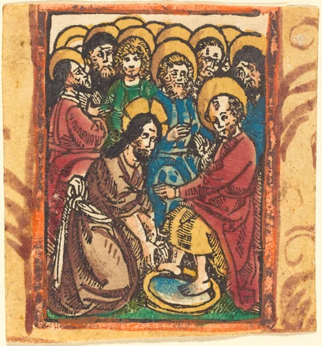 Christ Washing the Feet of the Apostles by German 15th Century, print, 1490-1500
