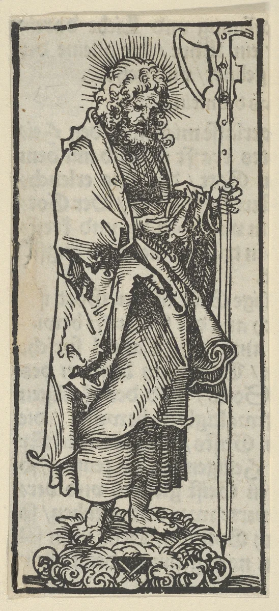 Silver Statuette of St. Matthew from the Wittenberg Reliquaries by Lucas Cranach, print, 1472-1553