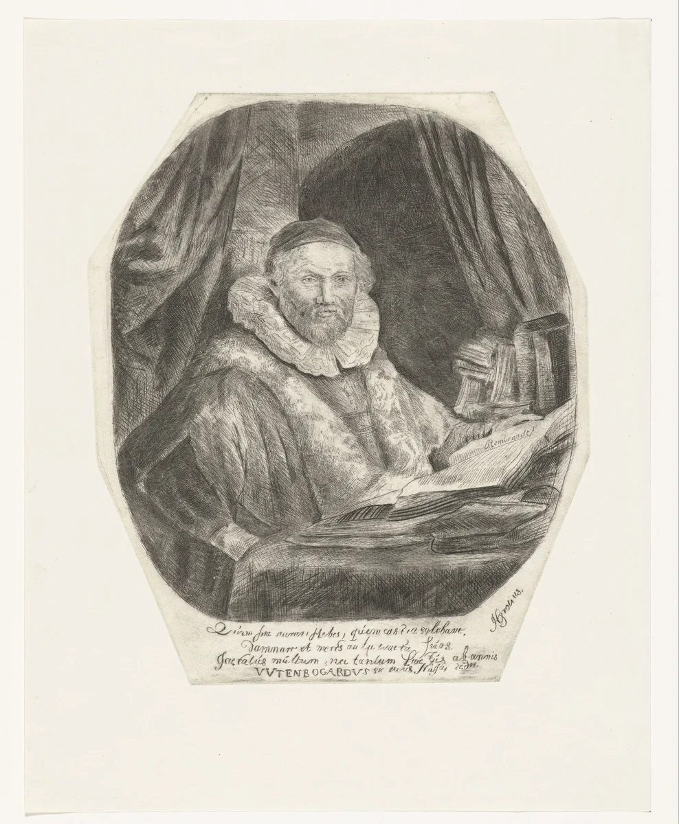 Jan Uytenbogaert, preacher of the Remonstrants by anonymous, print, 1635