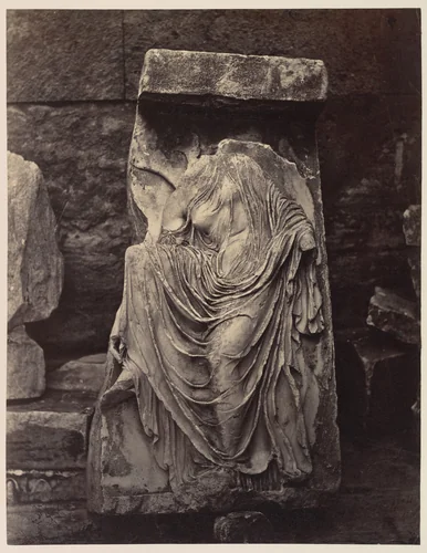 Fragment from Balustrade of the Temple of Athena Nike, Acropolis, Athens by William James Stillman, photograph, 1877-1887