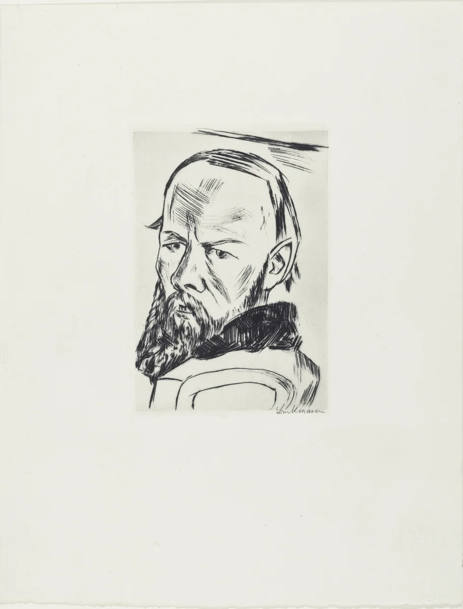 Dostoyevsky II (Dostojewski II) from the first Ganymede-Portfolio (erste Ganymed-Mappe) by Max Beckmann, print, 1921