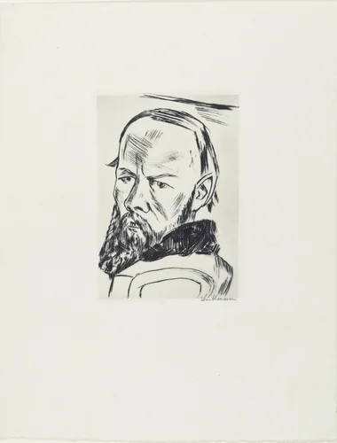 Dostoyevsky II (Dostojewski II) from the first Ganymede-Portfolio (erste Ganymed-Mappe) by Max Beckmann, print, 1921