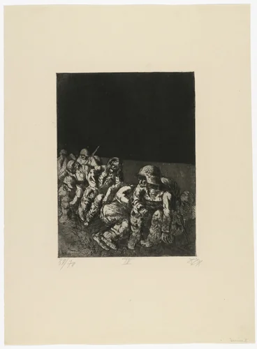 Resting Company (Ruhende Kompanie) from The War (Der Krieg) by Otto Dix, print, 1924