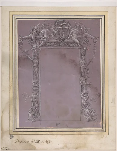 Design for a Doorway by Monogrammist HT, drawing, 1500-1600