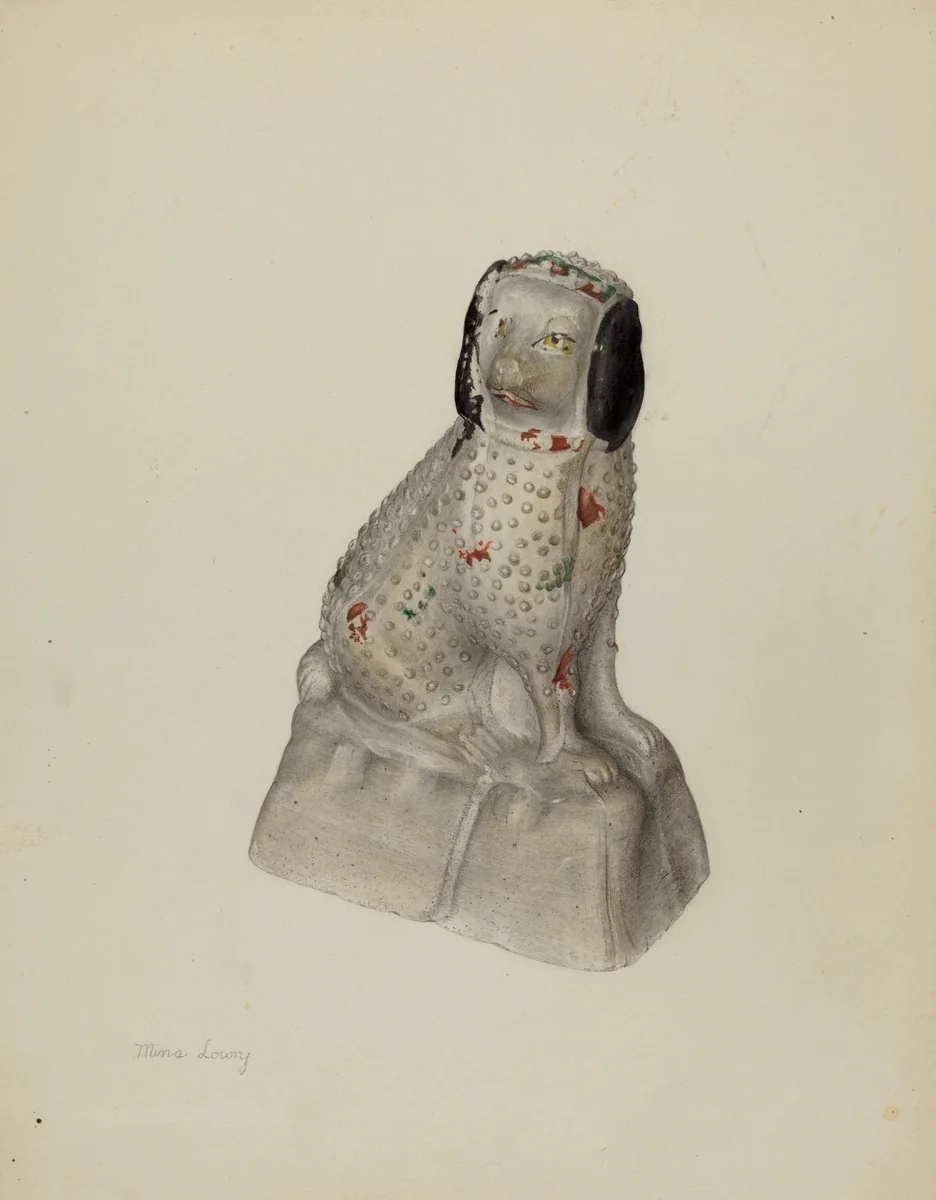 Pa. German Prince Charles Spaniel by Mina Lowry, index of american design, 1940